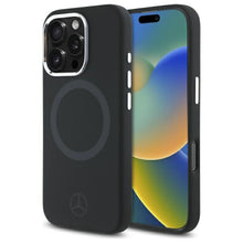Cargar imagen en el visor de la galería, IPHONE 16 PRO MAX - SILICONE BLACK HARD CASE MAGSAFE COMPATIBLE WITH TONAL LOGO - MERCEDES-BENZ
