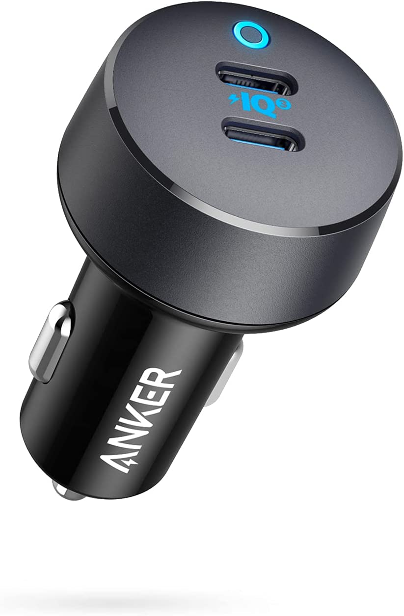 Anker Cargador de coche USB C, adaptador de coche PowerIQ 3.0 tipo C de 40 W, 2 puertos