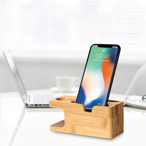 Aerb Soporte de Carga de Madera para iPhone y Apple Watch