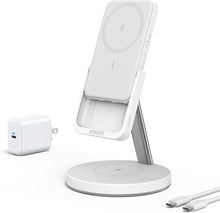 Cargar imagen en el visor de la galería, Anker Magnetic Wireless Charger, 633 MagGo 2-in-1 Wireless Charging Station
