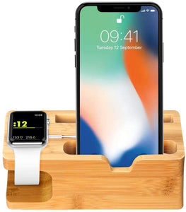 Aerb Soporte de Carga de Madera para iPhone y Apple Watch