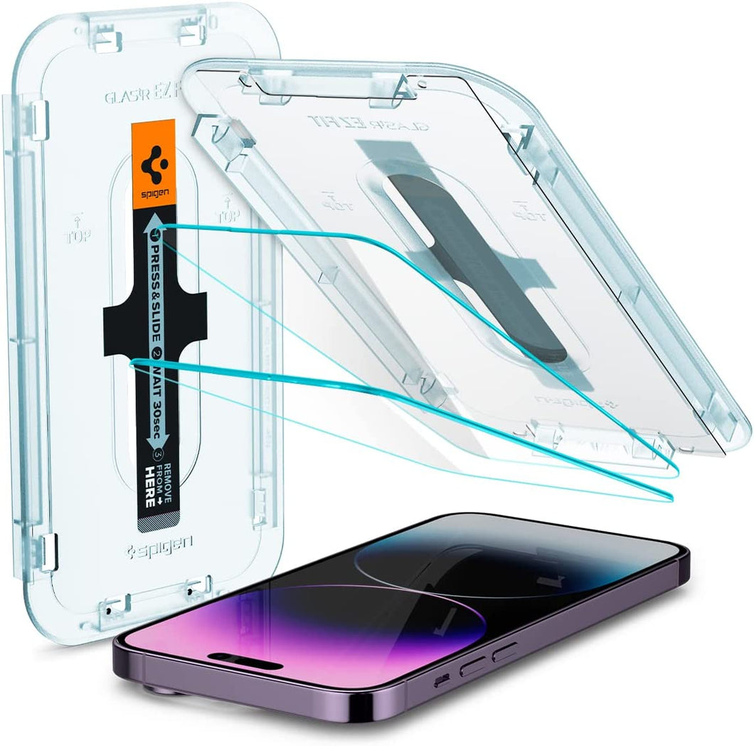 iPhone 14 Pro Max  -Spigen Tempered Glass Screen Protector [GlasTR EZ FIT] - Sensor Protection / 2 Pack