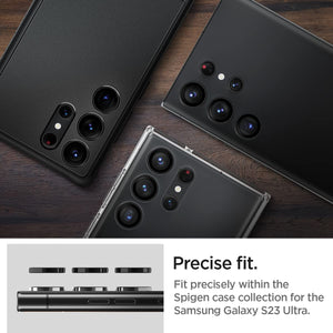 S23 Ultra Spigen Camera Lens Screen Protector [Glas.tR EZ Fit Optik Pro] designed for Galaxy S23 Ultra - Black [2 Pack]