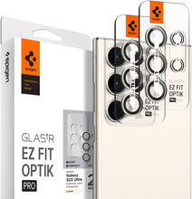 Cargar imagen en el visor de la galería, S23 Ultra Spigen Camera Lens Screen Protector [Glas.tR EZ Fit Optik Pro] designed for Galaxy S23 Ultra - Black [2 Pack]
