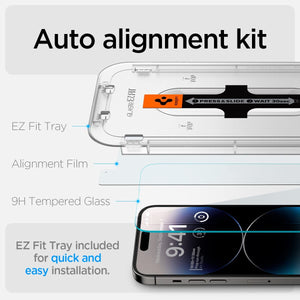 iPhone 14 Pro Spigen Tempered Glass Screen Protector [GlasTR EZ FIT] 2 Pack