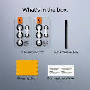 S23 Ultra Spigen Camera Lens Screen Protector [Glas.tR EZ Fit Optik Pro] designed for Galaxy S23 Ultra - Black [2 Pack]