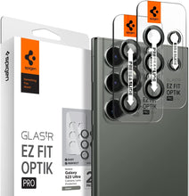 Cargar imagen en el visor de la galería, S23 Ultra Spigen Camera Lens Screen Protector [Glas.tR EZ Fit Optik Pro] designed for Galaxy S23 Ultra - Black [2 Pack]
