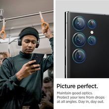 Cargar imagen en el visor de la galería, S23 Ultra Spigen Camera Lens Screen Protector [Glas.tR EZ Fit Optik Pro] designed for Galaxy S23 Ultra - Black [2 Pack]

