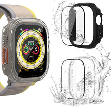 Cargar imagen en el visor de la galería, 2 Pack Hard PC Case and Tempered Glass Screen Protector Compatible with Apple Watch Ultra 49mm
