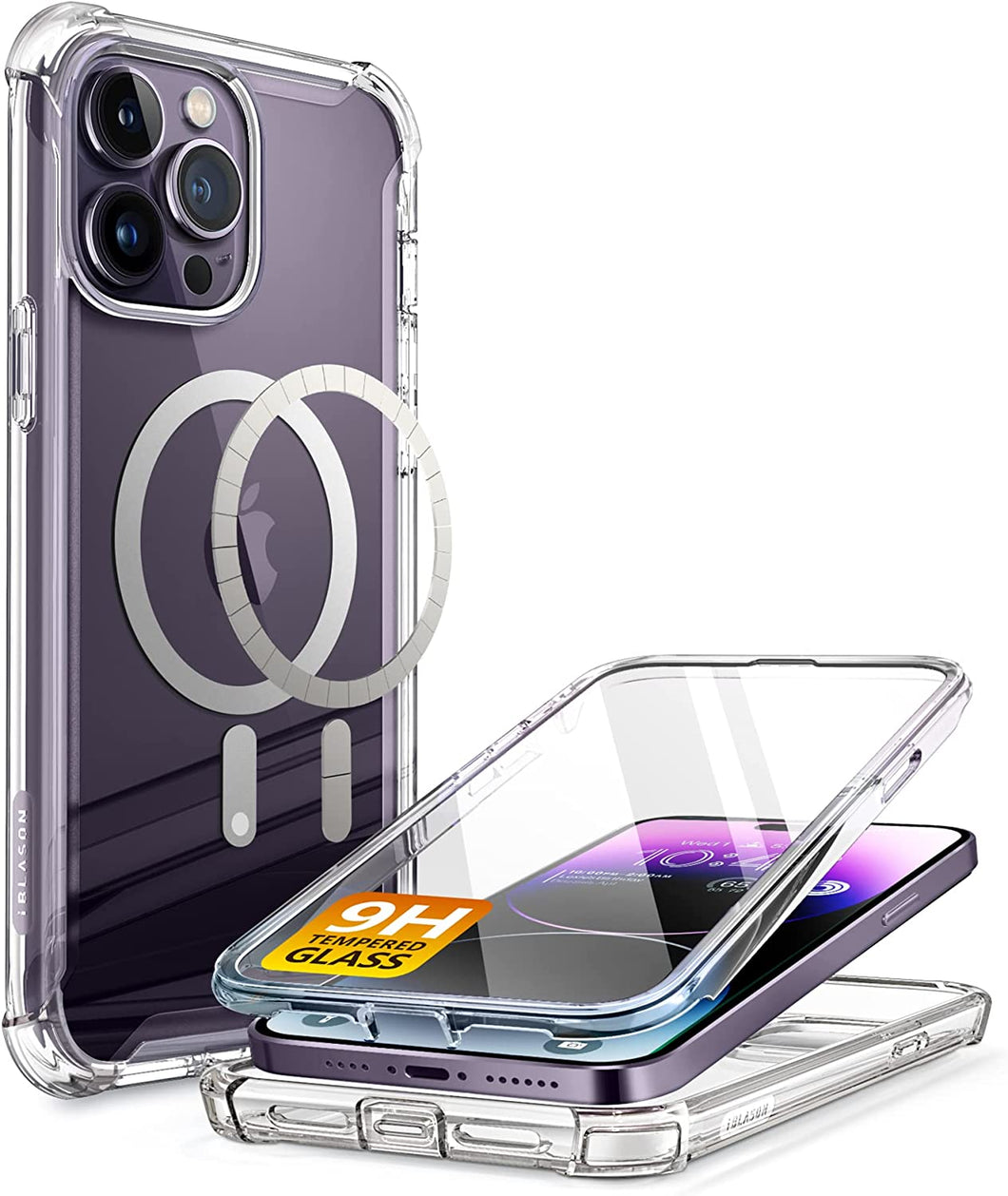 14 pro i-Blason Ares Designed for iPhone 14 Pro Clear [MagSafe+Glass]
