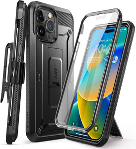 iPhone 14 Pro Max-SUPCASE Unicorn Beetle Pro 6.7", with Built-in Screen Protector & Kickstand & Belt