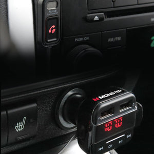 Monster Bluetooth FM Transmitter with USB Charging Adapter and Built-in Mic